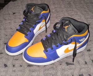 Nike Jordan Ones Mids Lakers Colors